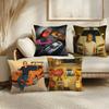 F-Fast And F-Furious Movie Cushion Cover Soft Short Plush Pillow Cover Smooth Cozy Texture Aesthetic Cushion Case Home Decor