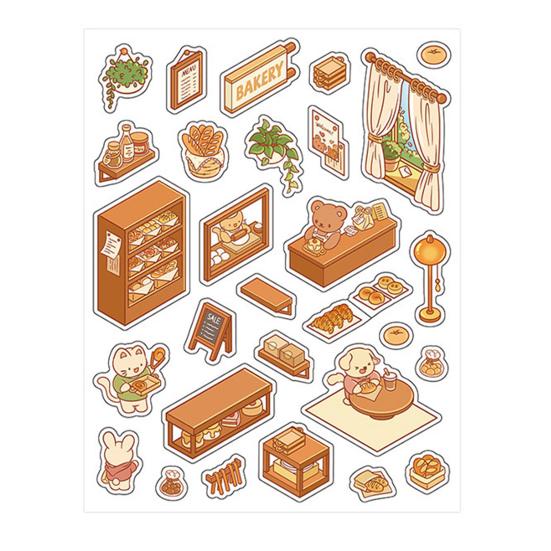 Наклейки для ландшафтного дизайна своими руками 3D Flower Room Cat Cafe Brown Bakery Library Themes Landscape design Sticker Устойчивые к разрывам поверхностные наклейки