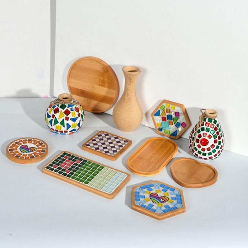 Деревянный поднос для мыла, туалетный столик, органайзер для бутылок, держатель, круглый квадратный лоток для хранения ювелирных изделий для свечей для ванной комнаты