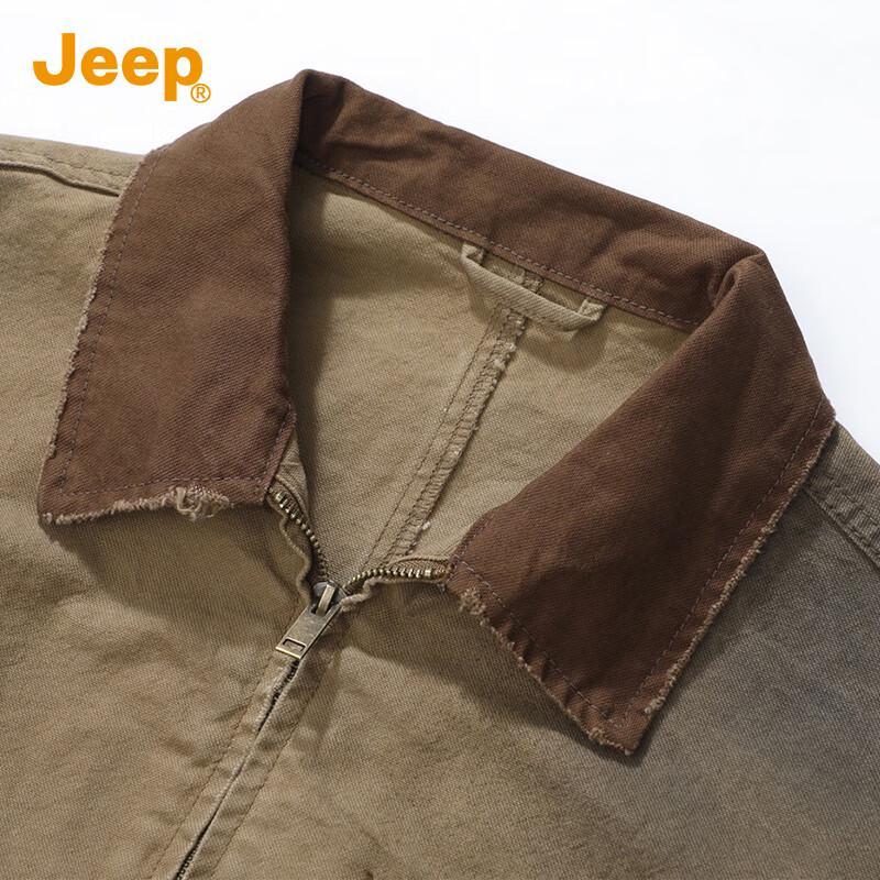 Jeep Мужская хлопковая куртка ретро с цветными блоками и лацканами