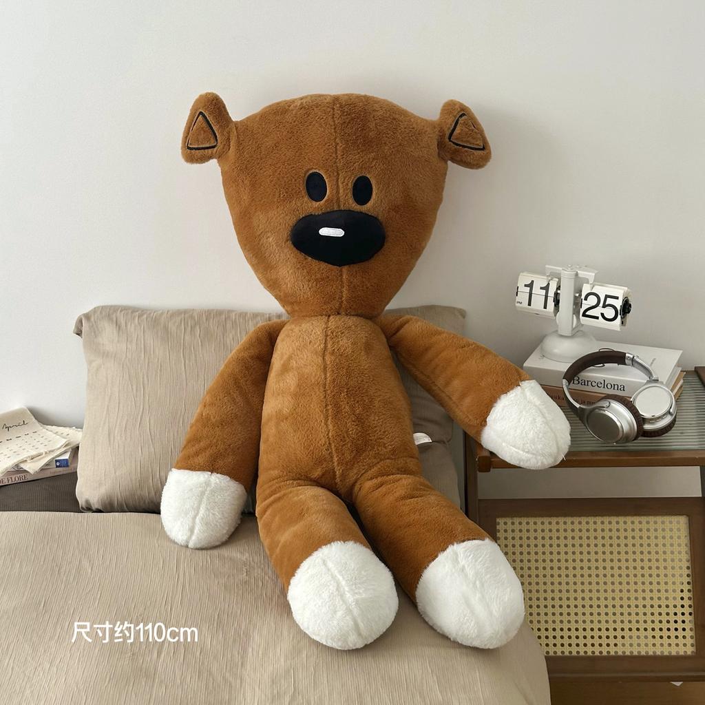 Big Size Cute Brown Bear Plush Toy Giant Hug Pillow Soft Fluffy Stuffed Mr. Bean Bear Doll for Fans Birthday Gift Home Decor