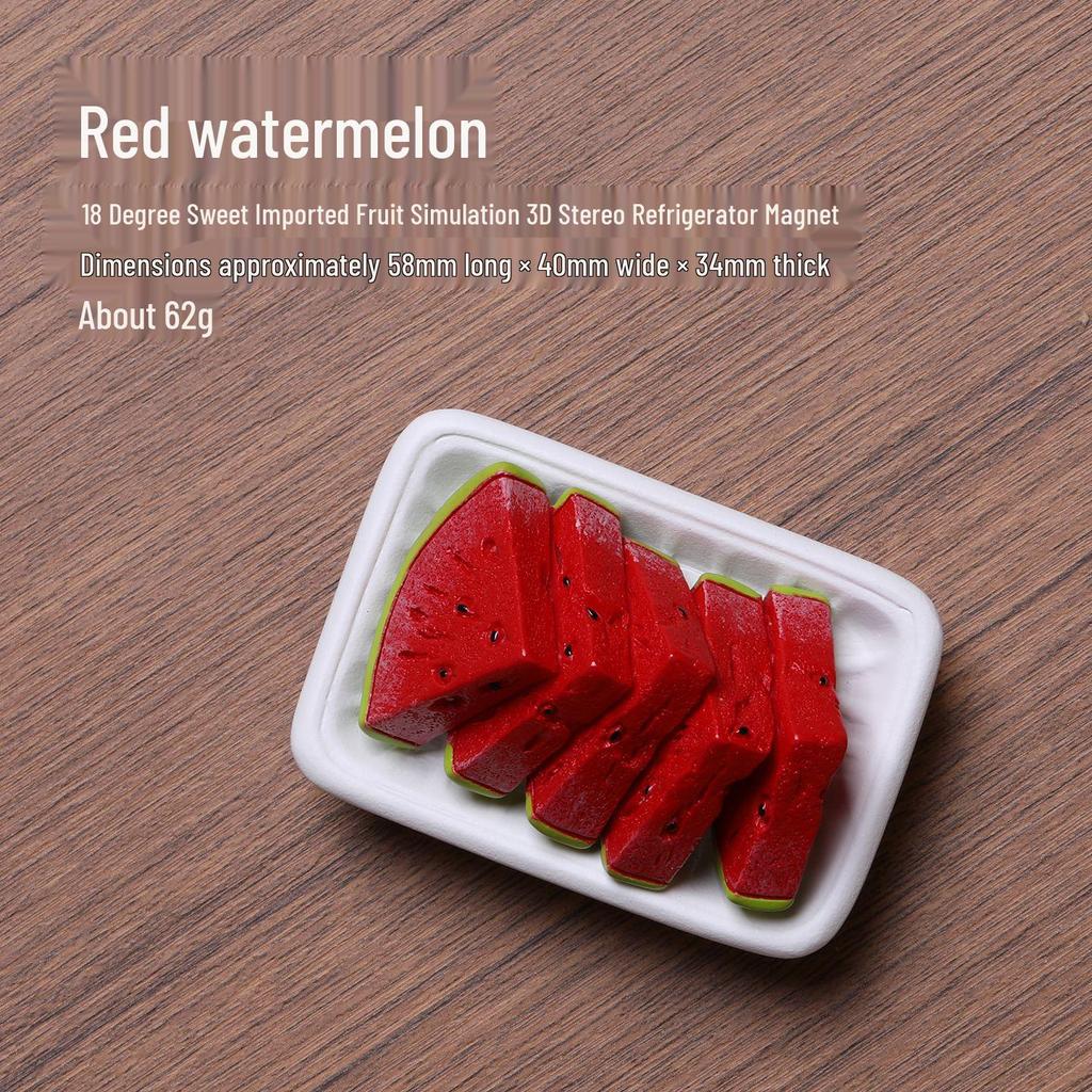 3D Fruit Magnet: Watermelon, Cherry, Strawberry Cat Design