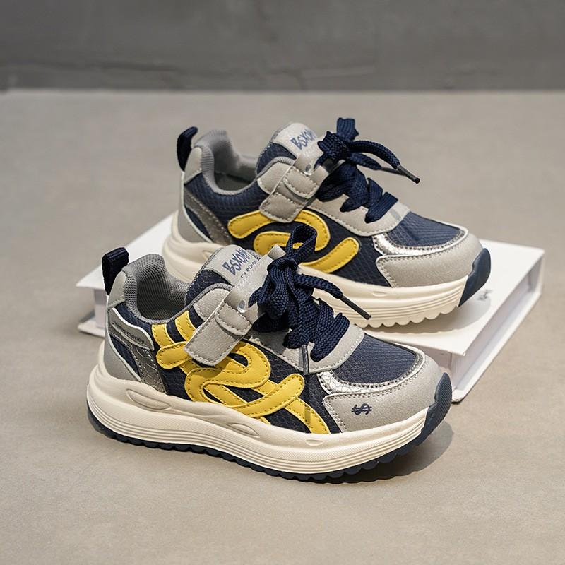 Youth style shoes Kids Casual Sneakers Boys Girls Synthetic Leather Upper Hook Loop Lightweight Breathable Rubber Sole