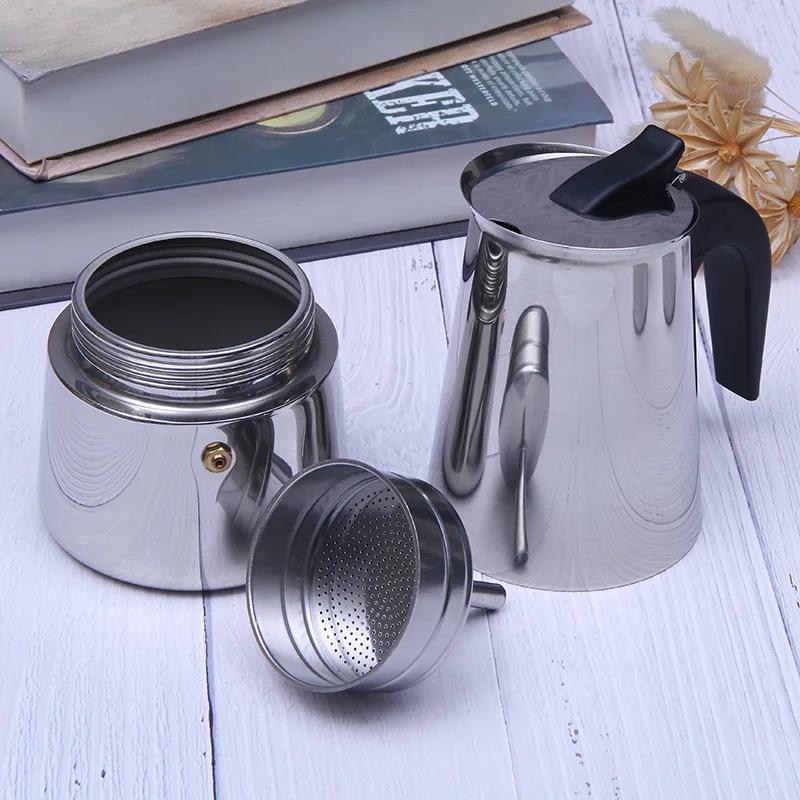 100ml/200ml/300ml Stainless Steel Coffee Maker Pot for Kitchen Italian Espresso Mocha Pots Percolator Tools Coffee Accessories