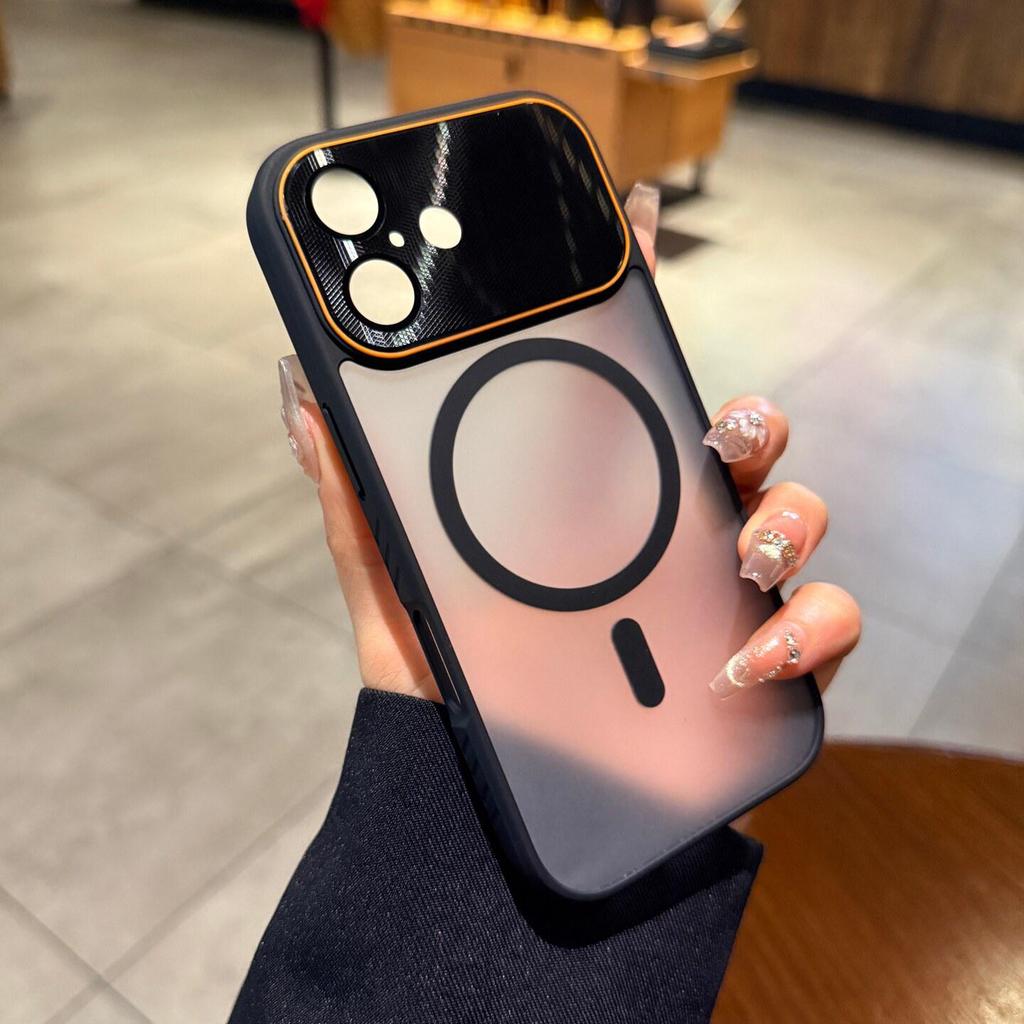 Совместимый магнитный матовый полупрозрачный чехол для iPhone Apple 17 Pro Max с большим окном