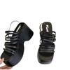Fashion Thick Sole Sandals Women 2025 New Summer Soft Sole Elevated Casual Roman Sandals Small Womens Shoes Sandalias Mujer Sandal