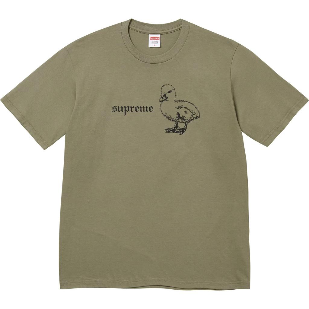 Supreme Футболка с уткой светло-оливковая
