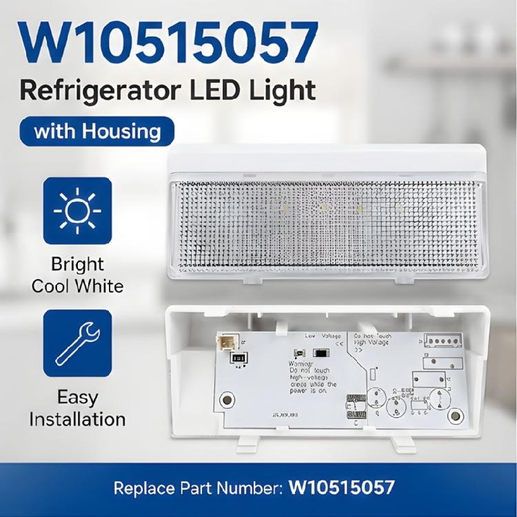 Замена освещения холодильной камеры W10515057 с корпусом, светодиодный узел для внутреннего обслуживания с разъемом и боковым креплением