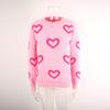 Women's Loose Casual  Fashion Round Neck Heart Sweater Knitted Bottoming Shirt Sweater