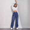 Женские джинсы прямого кроя с высокой посадкой 2024 - Удобный и повседневный выстиранный деним для прогулок