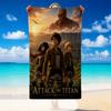 Quick Dry Beach Towel Attack on Titan Pattern, Lightweight Absorbent Towel for Pool Beach Vacation Use