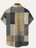 Мужская рубашка с коротким рукавом из винтажного геометрического коврового твила с 3D-цифровым принтом и карманом на пуговицах, 100% полиэстер, летняя повседневная