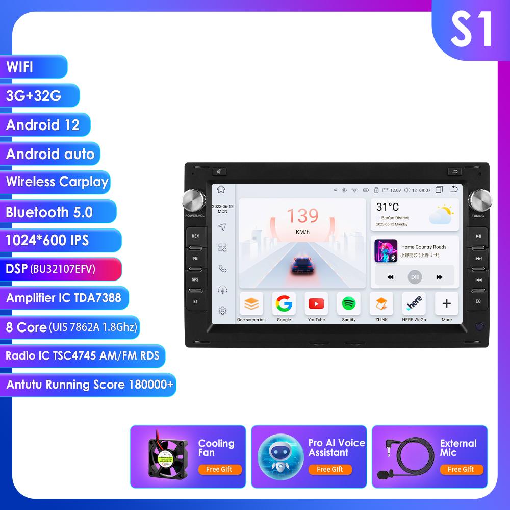 Hizpo Intelligent Screen 8Core DSP Car Multimedia Player for VW Golf 4 Passat POLO Transport T5 Multivan Seat Jetta CarCarplay 4G Autoradio AI GPS