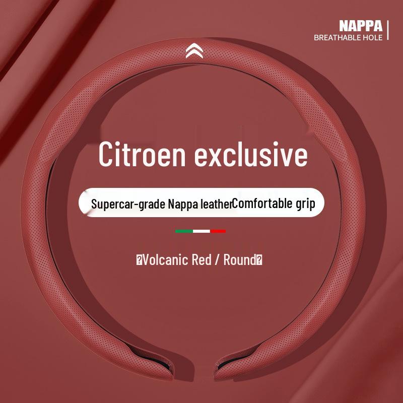 Genuine Leather Steering Wheel Cover for Citroen C4L, C5, Elysee, C6, Sega, C3-XR, Yunyi