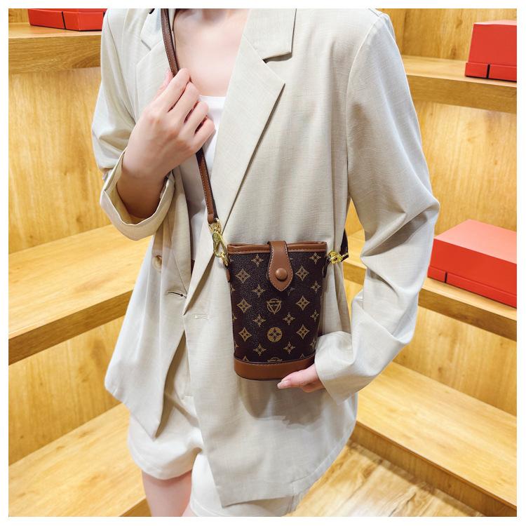 Высококлассная модная сумка-ведро женская новая сумка-цилиндр мобильный телефон маленькая сумка универсальная на одно плечо через плечо сумка