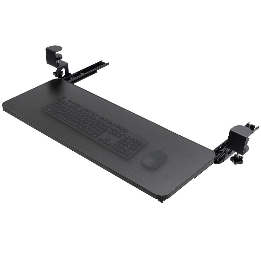 Подставка для клавиатуры Под столом Выдвижной ящик для клавиатуры с безопасным C-образным зажимом Выдвижной ящик для компьютерной платформы Держатель для клавиатуры под столом