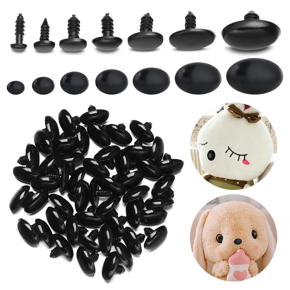 50/100pcs Crafts Plastic Oval Dog Noses Threaded Animals Eyes For DIY Dolls Toys Cute Bear Buttons Toy DIY Safety Doll Accessory