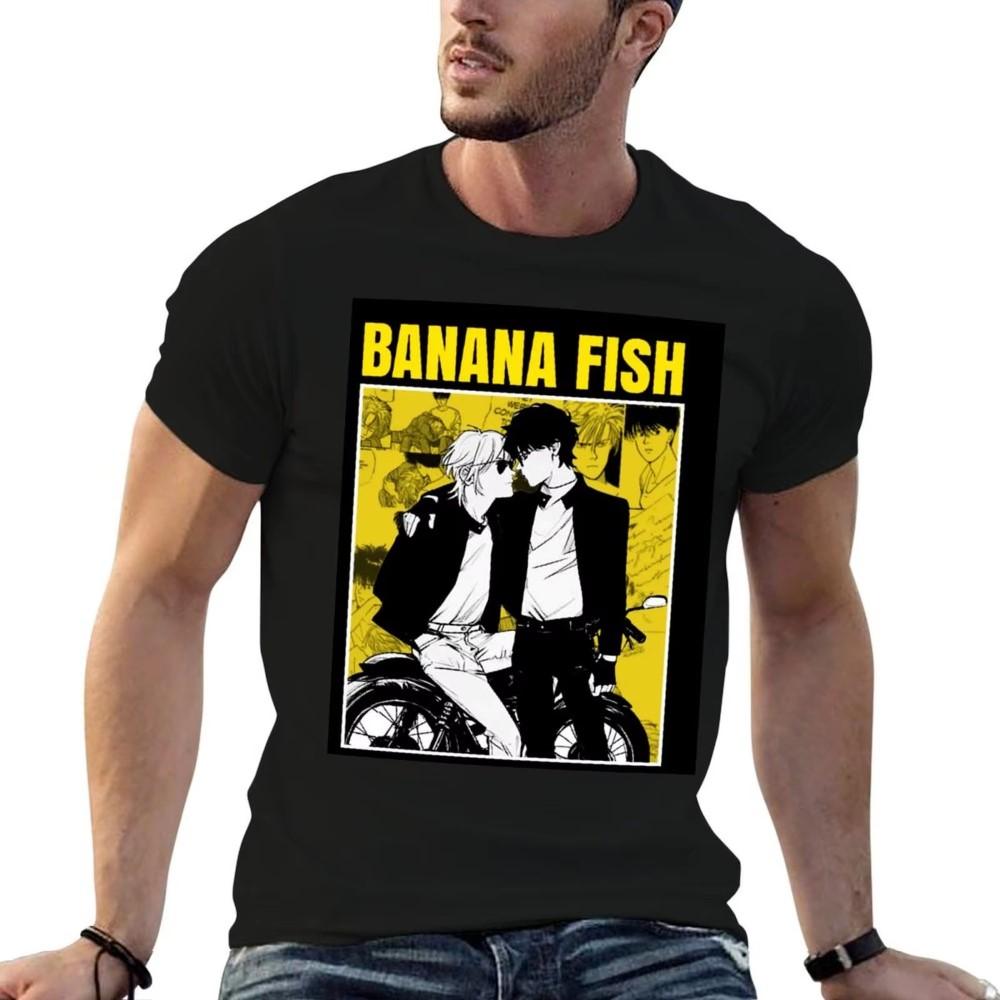 Banana Fish Anime T-shirt Vintage Y2K Aesthetic Unisex Oversized Short Sleeve Summer Cotton Retro Streetwear 2026 Hot Sale