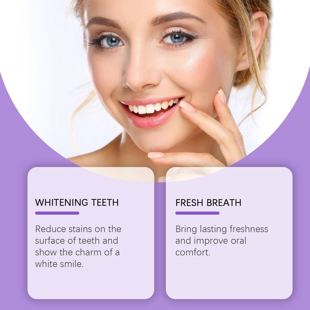 Deep Cleansing Lavender Tooth Powder, Suitable for Both Men and Women, Designed for Fresh Breathing, Perfect for Travel.
