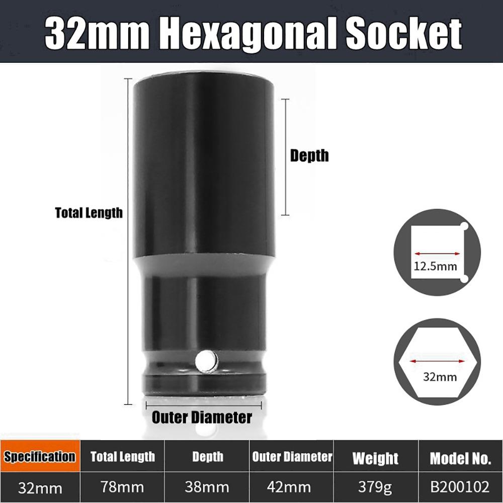 1 шт. 9-32 мм Ударная головка Электрический шестигранный стандартный адаптер с головкой Инструмент для снятия шин