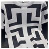 Spring and Autumn Geometric Pattern Base Shirt for Men, Slim Fit Casual Short Sleeve Knit Top