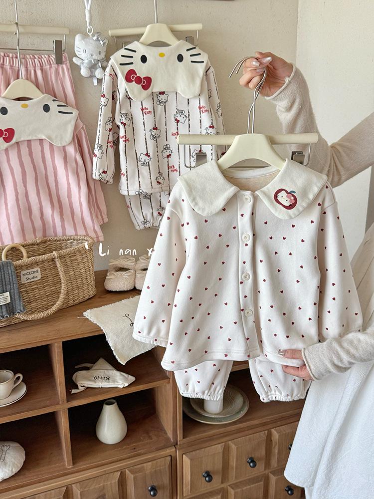 88277 Девочки Велюровый Пижамный Комплект - Новая Осень/Зима 2025 Домашняя Одежда для Детей