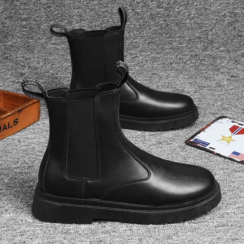 Ботинки Martin мужские 2024 осень новые высокие кожаные ботинки локомотив на толстой подошве для работы на работу британский стиль ботинки Челси прилив