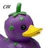 Solid Resin Statues Funny Orange Eggplant Duck Figurine, Fruit Vegetable Statue, Adorable Desk Whimsical Animal Sculptures Decor for Car Dashboard