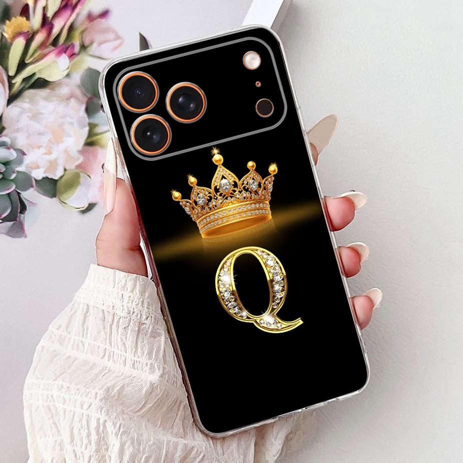 Чехол для Apple iPhone 17 Pro Max Новый Чехол с Буквами Короны Мягкий Тонкий Чехол для Телефона Для iPhone 17 Air iPhone17 Pro Max Задняя Крышка Сумки