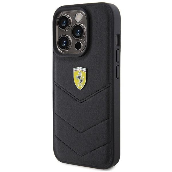 Ferrari Fehcp15Lrduk Iphone 15 Pro 6.1 Black Hardcase Quilted Metal Logo