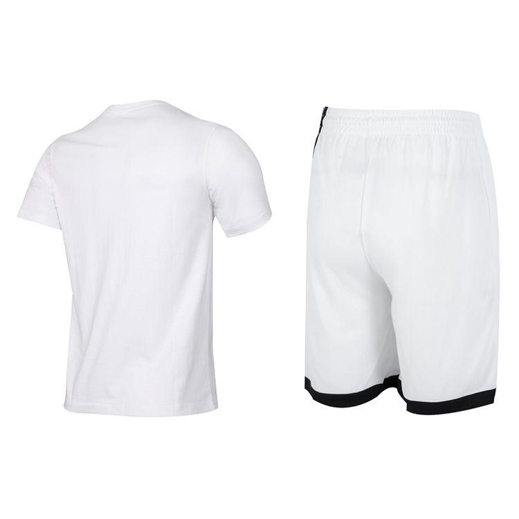 Nike Letter Logo Print Crew Neck Short Sleeve T-Shirt And Straight Leg Shorts Set Men Set AR5007-100+DH6764-100