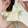 Handmade Resin Flower Necklace Korean Style Tassel Earrings Sweet Beaded Dangle Earring Vacation