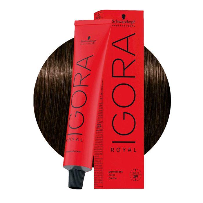 Coloration permanente - Schwarzkopf - Igora Royal Nude Tones 4.46 - Châtain Moyen Beige Marron - 60ml