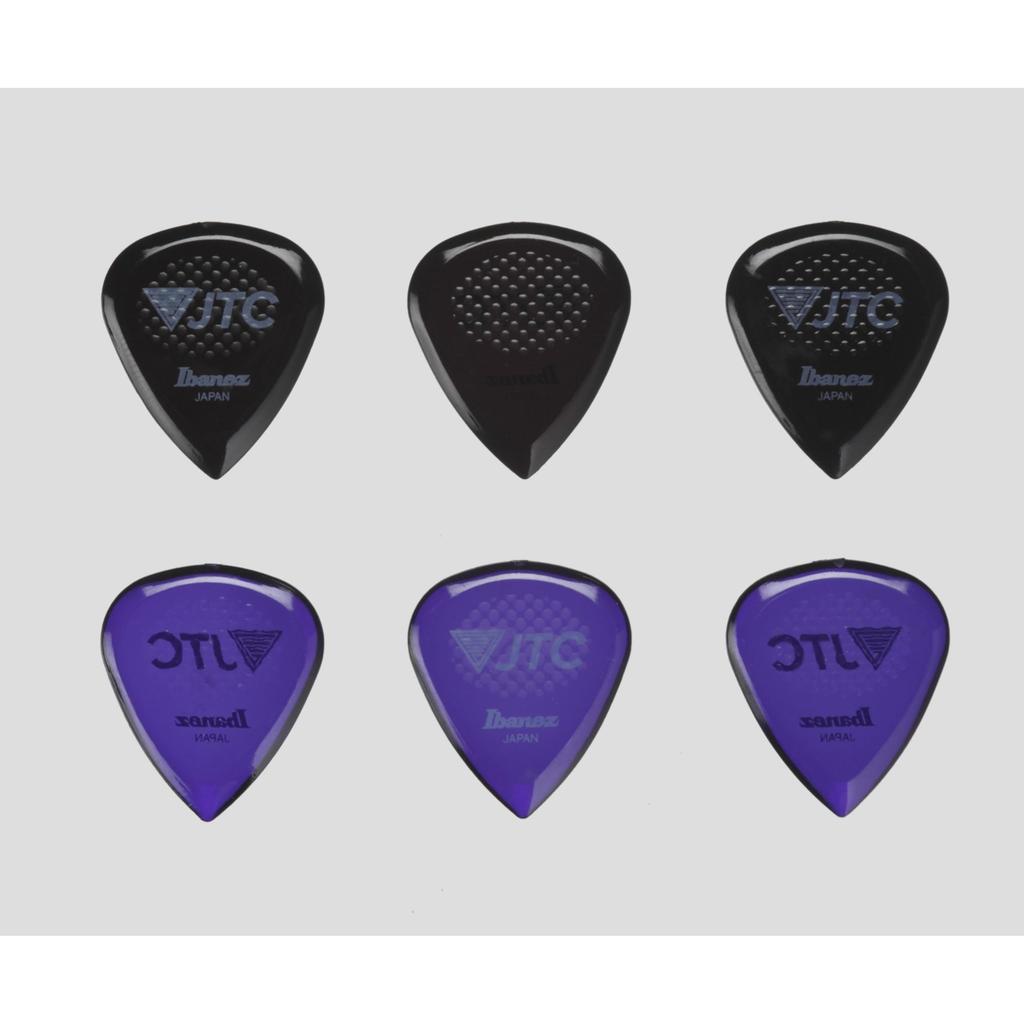 IBANEZ X JTC Collaboration Picks, 6-Pack, with Rubber Grip, Two Colors, Made with Ibanez Tritan, PJTC1R-MX1