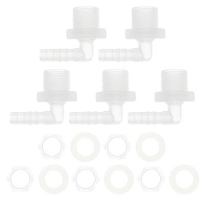 HOPESPANNER Пластиковый штуцер для шланга 1/4" ID шланга G3/8 внутренняя резьба NPT колено штуцер PP 1 комплект