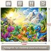 Vibrant Dinosaur World Backdrop Kids Jungle Landscape with Rainbow Photo Booth Background Banner for Party Decoration