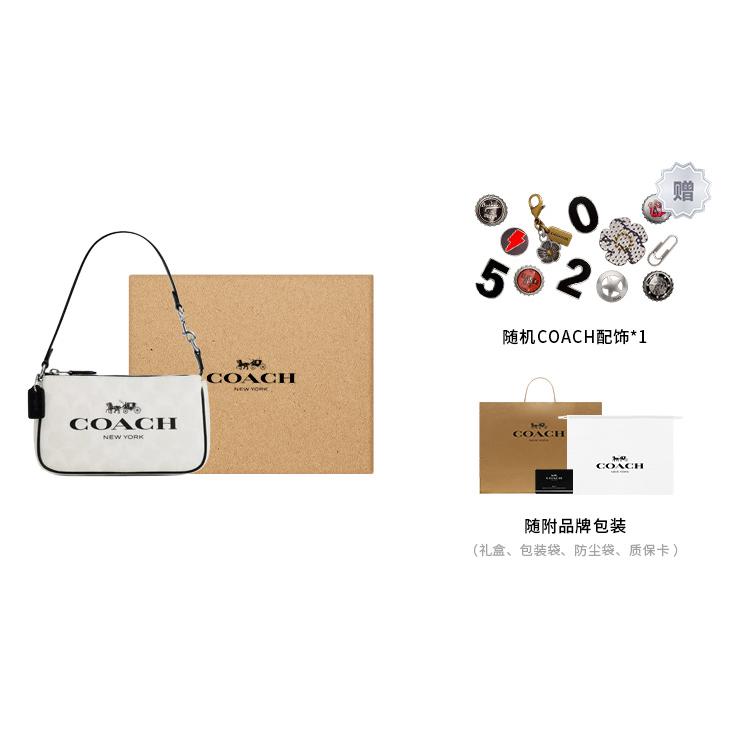 Coach Сумка через плечо Nolita из канваса с гладкой кожей, маленькая, женская, черная, белая CP252-SVCAH