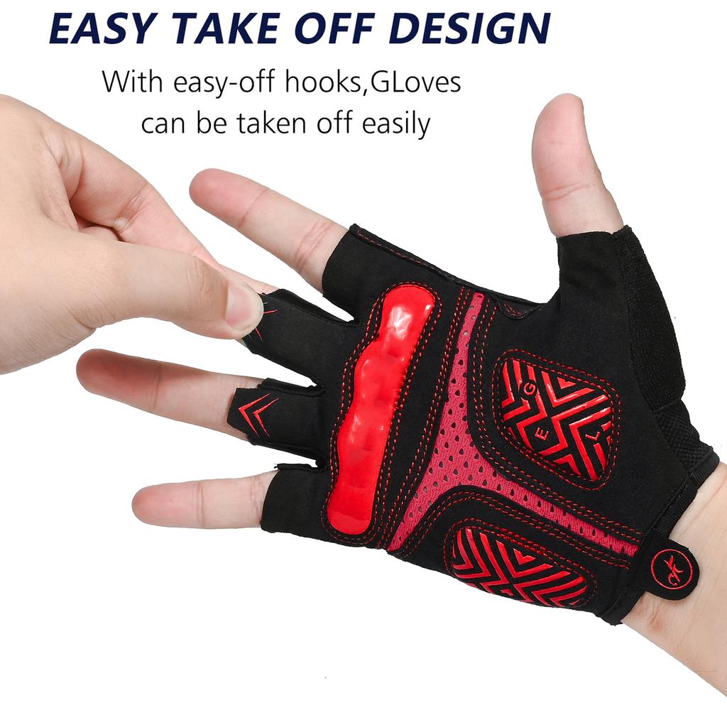 Велоперчатки с полупальцами MTB Велосипедные перчатки 5 мм Гелевые вставки Амортизирующие Перчатки для горного велосипеда Шоссейного велосипеда для мужчин и женщин