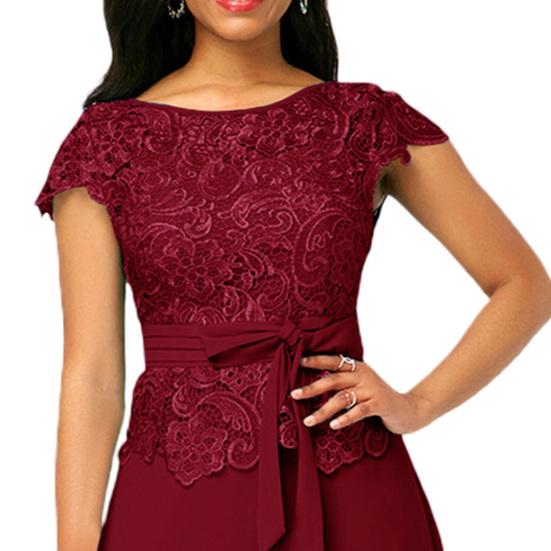 Леди Нижние Юбки Плюс Размер Вечернее Платье Кружевное Бандажное Летнее Платье Трапеции Крючком для Коктейльной Вечеринки