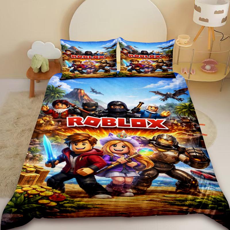 Пододеяльник Roblox Мультяшный Игровой Постельное белье для Подростков Комплект Покрывало для Одеяла Мягкое Спальня Общежитие Домашний Декор Лучшие Подарки