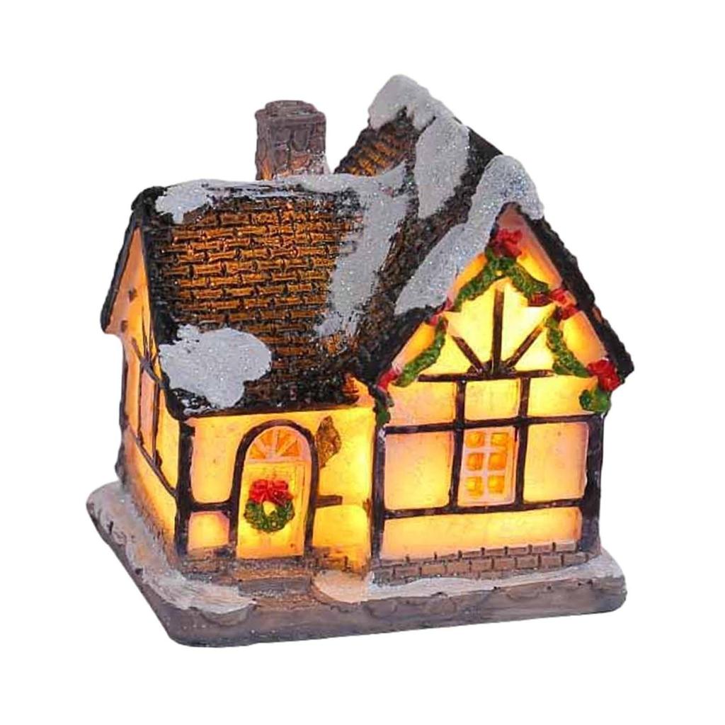 Christmas Snow Light up House Xmas Miniature Desk Decorations with Warm Light for Festival Wedding Good Craftsmanship Versatile