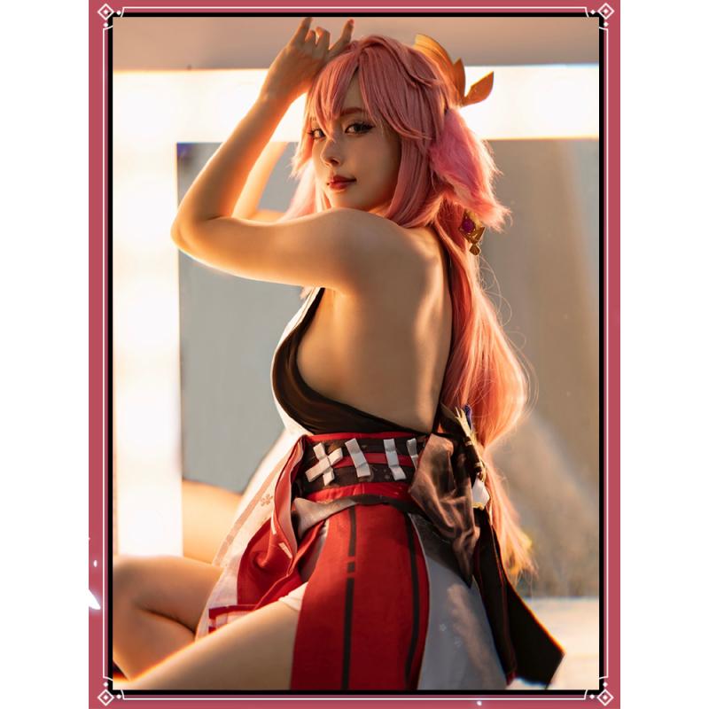 Yae Miko Косплей Костюм Парик Платье Игра Yaemiko Guuji Yae Косплей Хэллоуин Вечерние Костюмы для Женщин