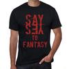 Мужская винтажная футболка с графическим принтом Футболка Say Yes to Fantasy Deep Black