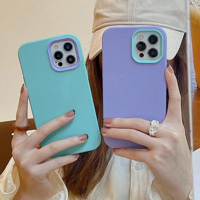Мягкий жидкий силиконовый чехол ярких цветов для Iphone 14 13 12 11 Pro Max Xs Max Xr X Plus, противоударный бампер 2 в 1, задняя крышка