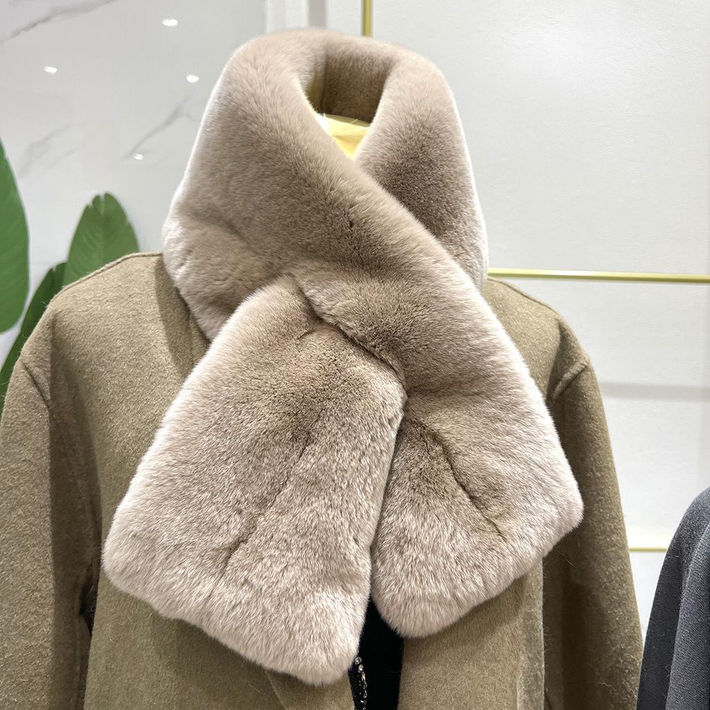 Зимний шарф из искусственного меха унисекс — толстый, вязаный, мягкий и стильный аксессуар для модного теплого комфорта