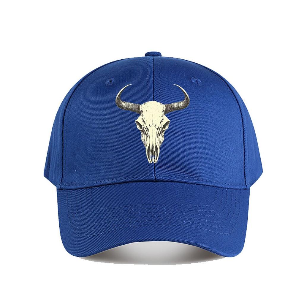 Western Rodeo Cow Skull Wild West Longhorn Graphic Baseball Cap Fashion Unisex Sunhat Womens Outdoor Sports