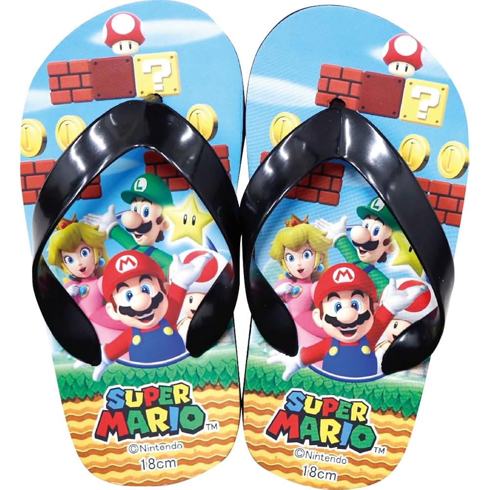 J's Planning Super Mario Beach Sandals Sky Kids Large 20cm