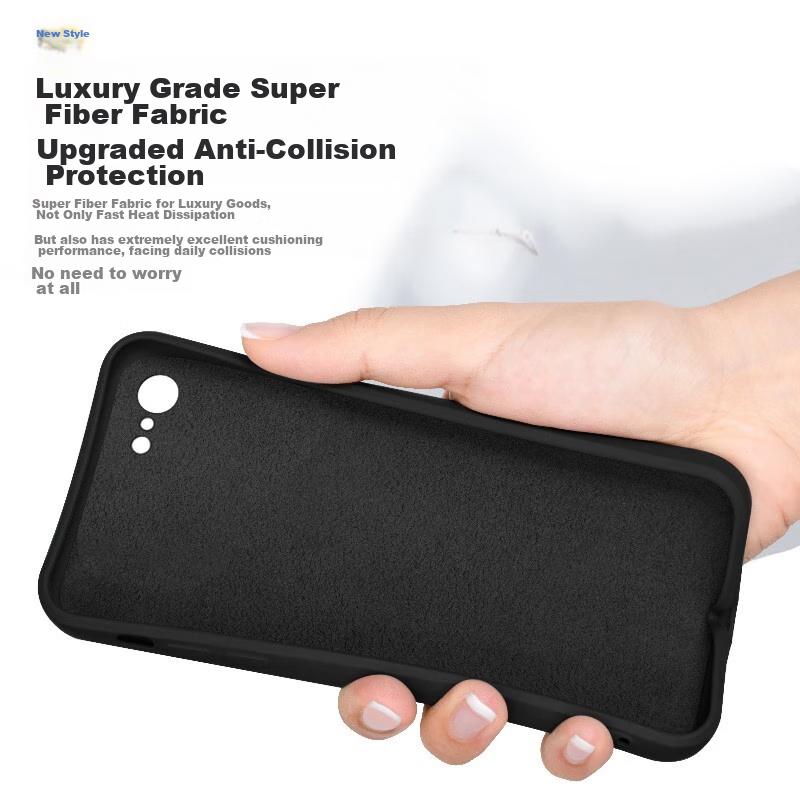 IPhone SE/8/7 Case, IPhone/8/7 Protective Cover, Newly Upgraded Full Protection Liquid Silicone Case, Feel, Shockproof, Ultra-Thin Soft, Black