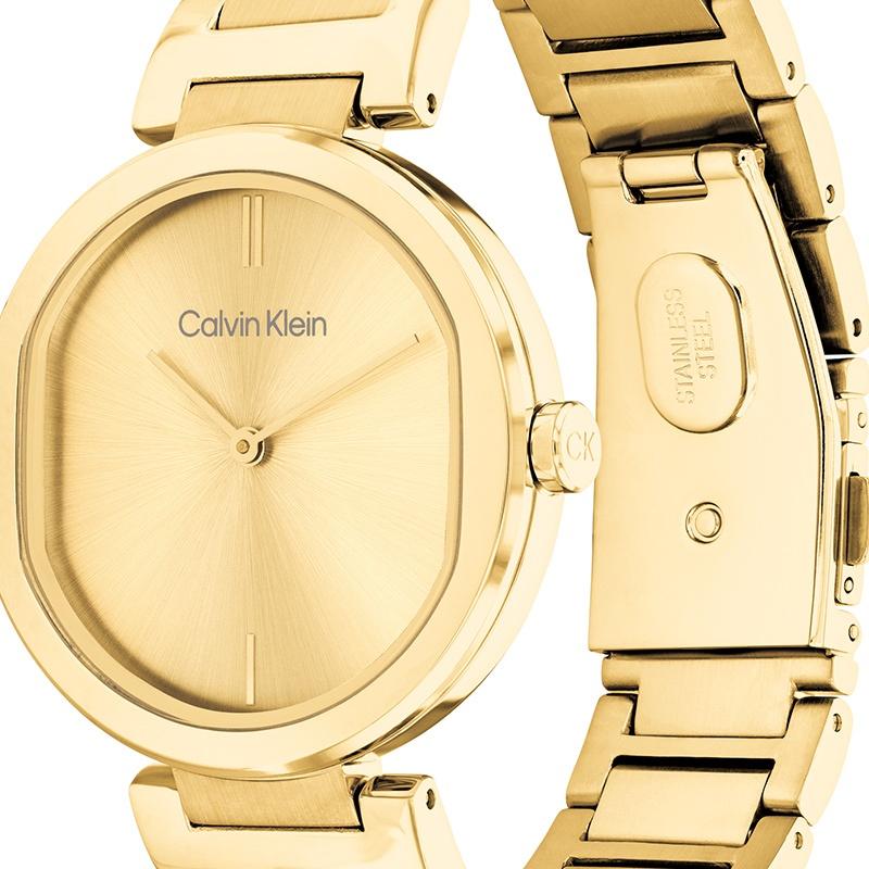 CALVIN KLEIN quartz movement women's watch Swiss watch 36mm*36mm*7.2mm gold dial stainless steel case 25200252
