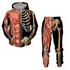 Хэллоуин косплей скелет Splanchna 3D принт на молнии спортивные костюмы мужские брюки с капюшоном комплект из 2 предметов уличная одежда костюмы